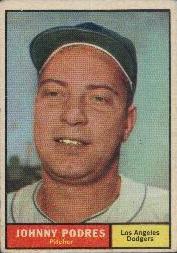 1961 Topps Baseball Cards      109     Johnny Podres